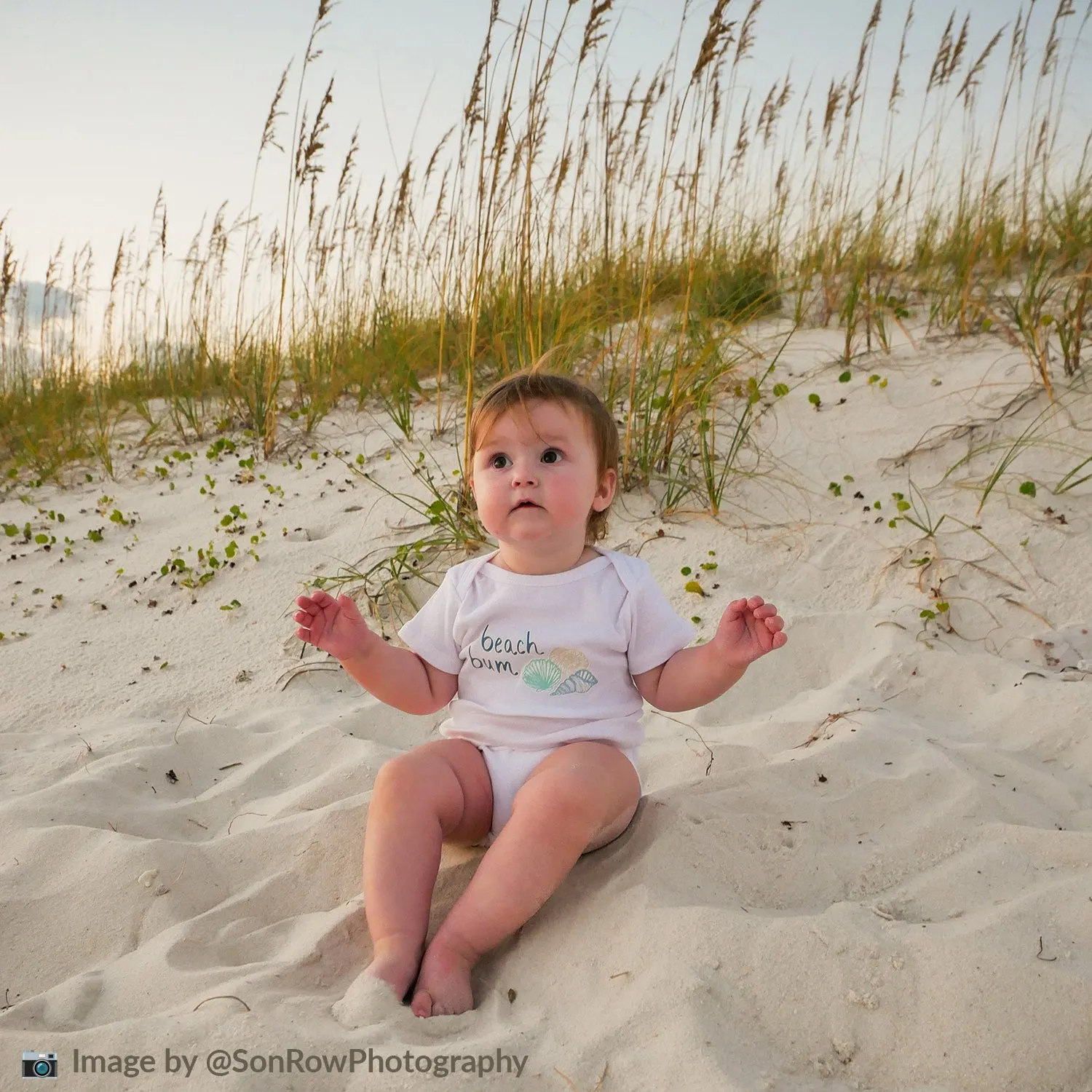 Beach Bum Seashell Baby Onesie - Organic Cotton