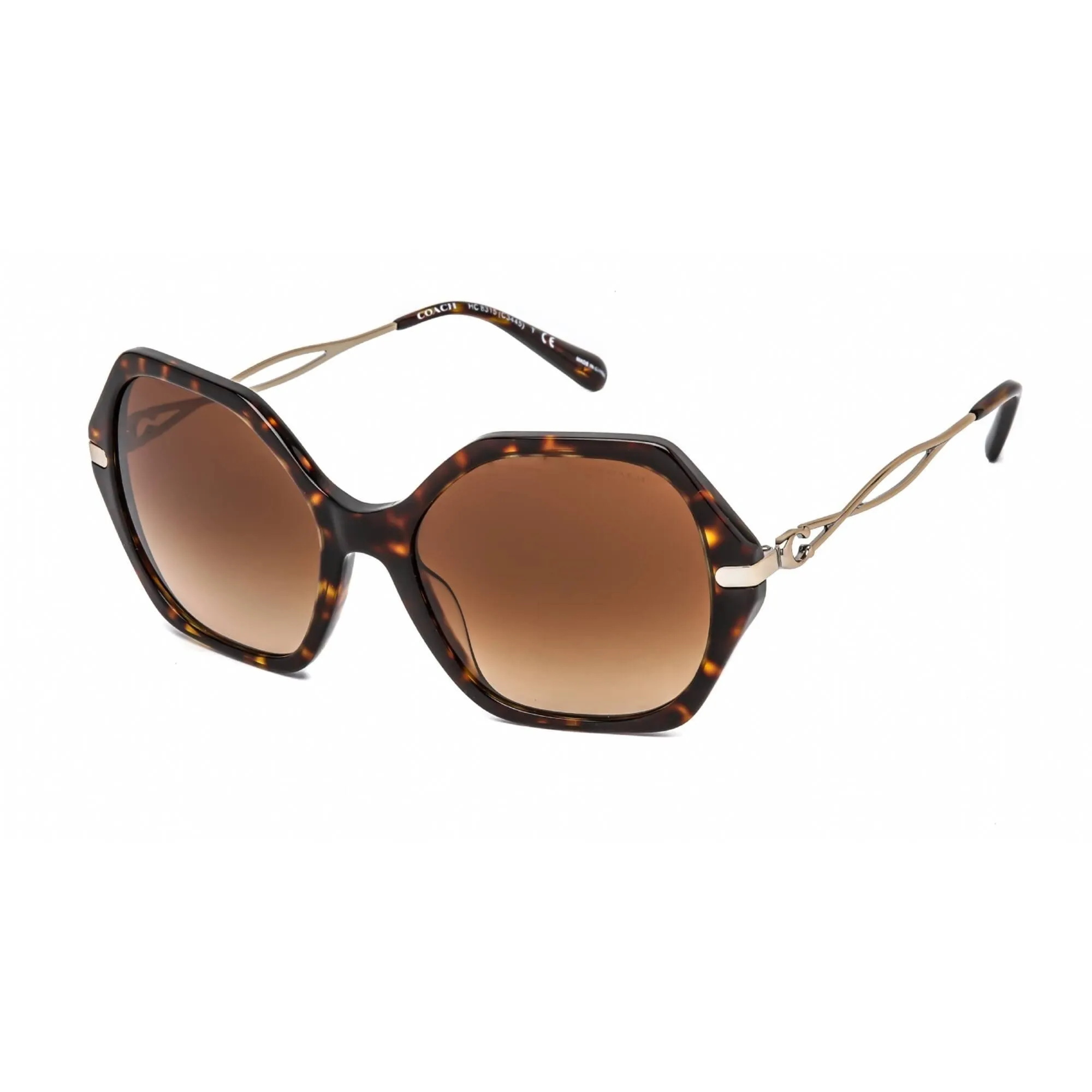 Coach Women's Sunglasses - Full Rim Dark Tortoise Round Shape Frame | 0HC8315 512074