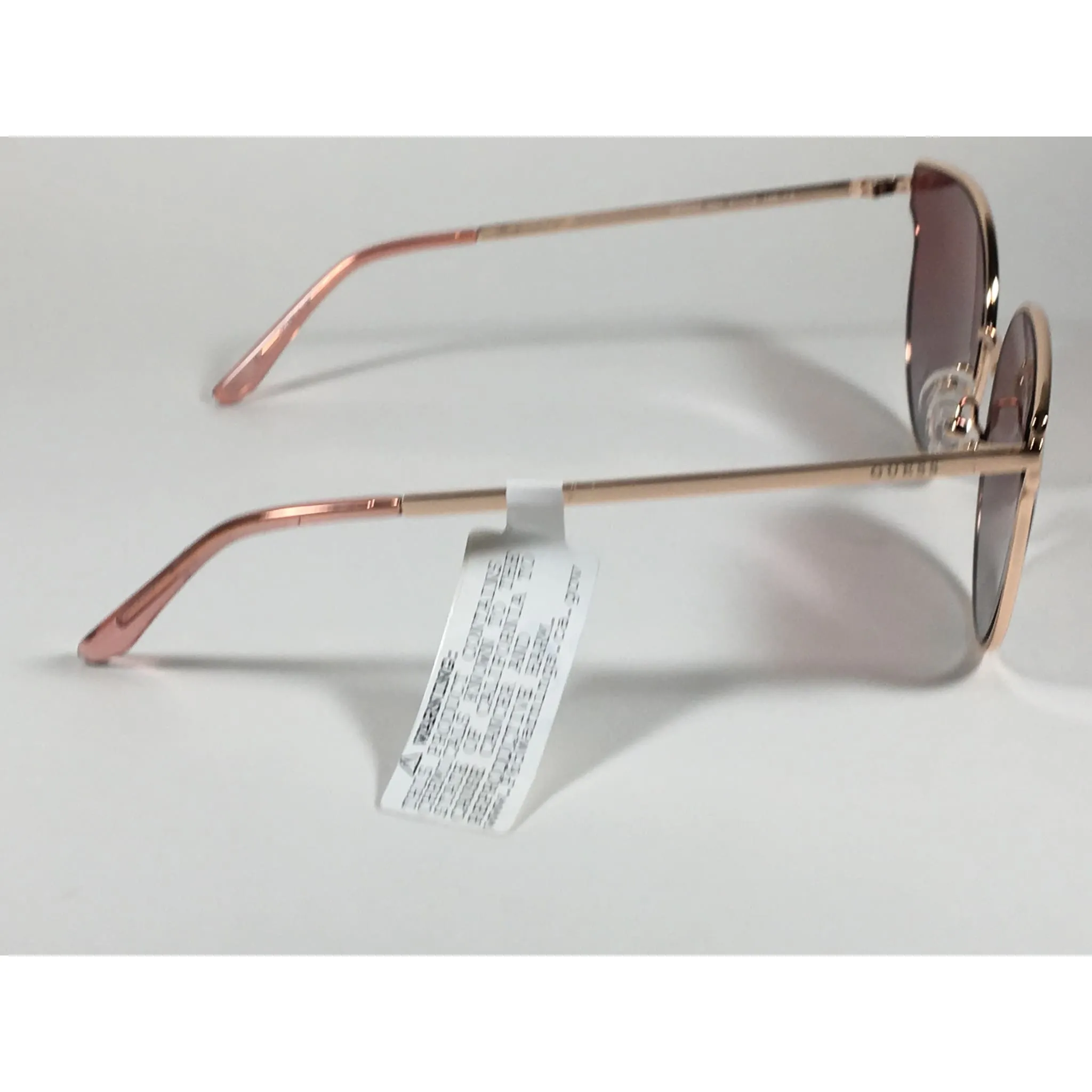 Guess Cat Eye Sunglasses Peach Rose Gold Metal Silver Mirror Lens GF0353 28U