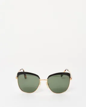 Prada Black & Gold SPR/51T Square Cat Eye Sunglasses